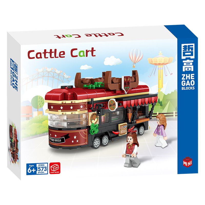 LIN07 01003 non  GIỎ NỘI TẠNG bộ đồ chơi xếp lắp ráp ghép mô hình City CATTLE CART Thành Phố 573 khối