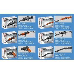 SEMBO 702030 non  TAY SÚNG 16 PHONG CÁCH bộ đồ chơi xếp lắp ráp ghép mô hình Gun BLOCK GUN 498 khối