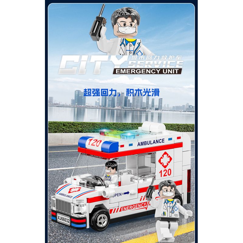 XIANG JUN XJ-7985 7985 XJ7985 non  THÀNH PHỐ KÉO LẠI XE bộ đồ chơi xếp lắp ráp ghép mô hình City CITY SERVICE EMERGENCY UNIT 556 khối