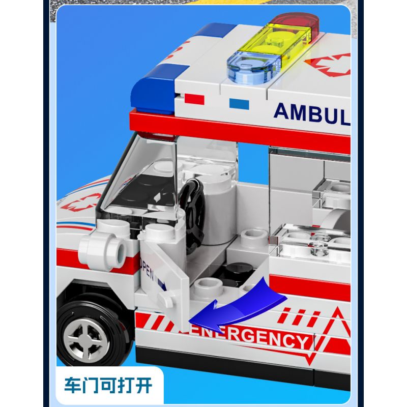 XIANG JUN XJ-7985 7985 XJ7985 non  THÀNH PHỐ KÉO LẠI XE bộ đồ chơi xếp lắp ráp ghép mô hình City CITY SERVICE EMERGENCY UNIT 556 khối