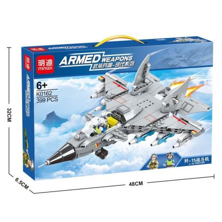 MINGDI K0162 0162 non  MÁY BAY CHIẾN ĐẤU J-15 bộ đồ chơi xếp lắp ráp ghép mô hình Military Army ARMED WEAPONS J-15 FIGHTER Quân Sự Bộ Đội 399 khối