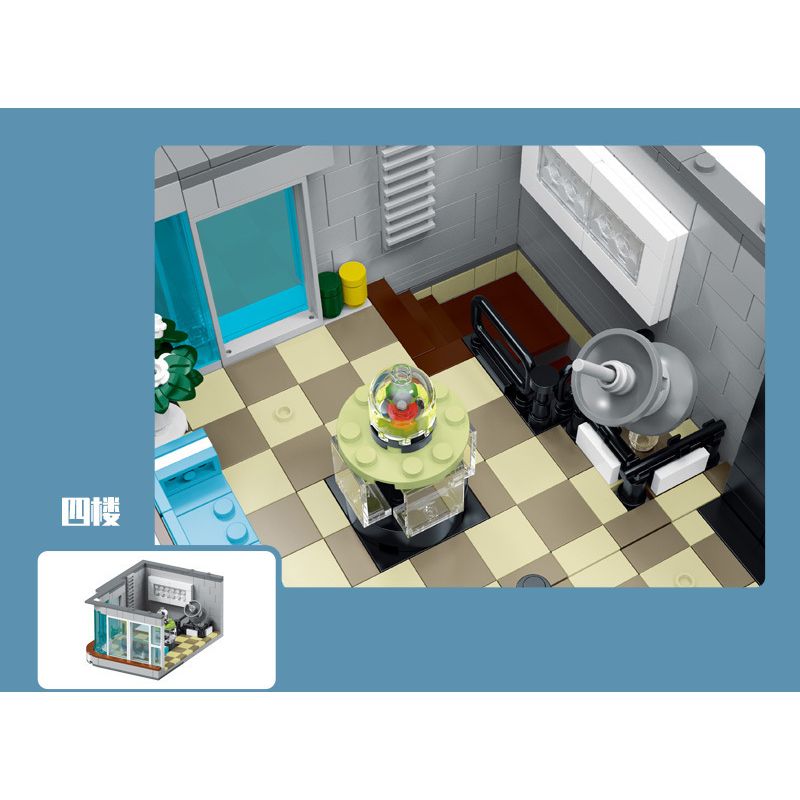 MorkModel 10206 Mork Model 10206 non  BẢO TÀNG KHOA HỌC bộ đồ chơi xếp lắp ráp ghép mô hình Modular Buildings SCIENCE MUSEUM Mô Hình Nhà Cửa 3794 khối