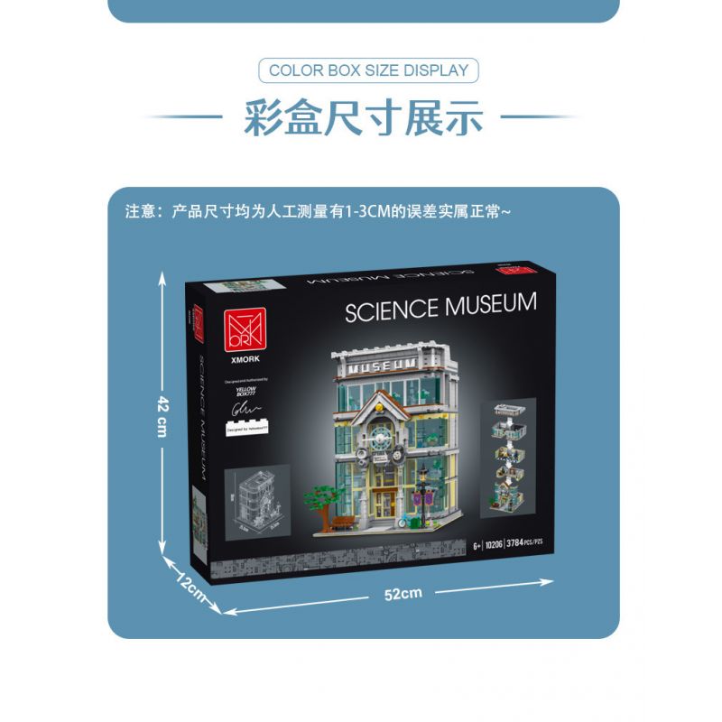 MorkModel 10206 Mork Model 10206 non  BẢO TÀNG KHOA HỌC bộ đồ chơi xếp lắp ráp ghép mô hình Modular Buildings SCIENCE MUSEUM Mô Hình Nhà Cửa 3794 khối