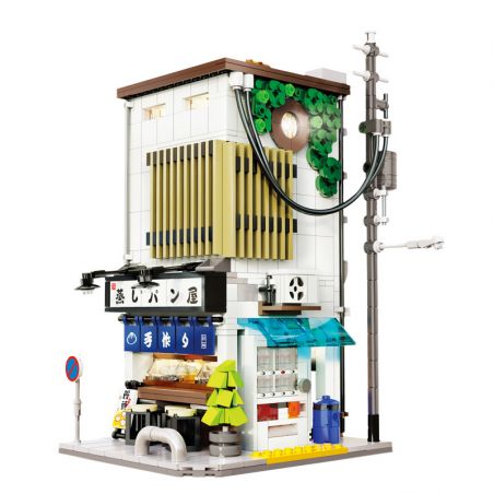 CADA DOUBLEE C66006 66006 non  NHÀ BÁNH MÌ NHẬT BẢN bộ đồ chơi xếp lắp ráp ghép mô hình City 蒸しパン屋 Thành Phố 1108 khối