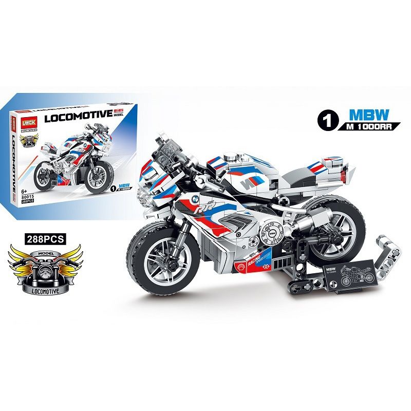 LWCK 80015-1 non Lego BMW M1000RR bộ đồ chơi xếp lắp ráp ghép mô hình Racers BMW 1000RR Đua Tốc Độ 288 khối