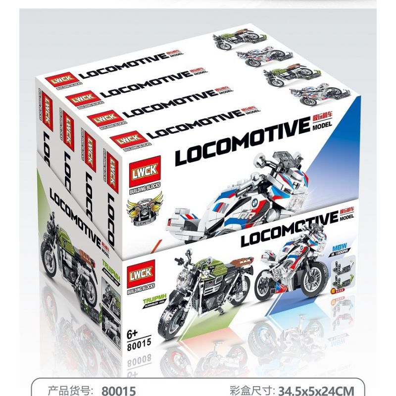 LWCK 80015-1 non  BMW M1000RR bộ đồ chơi xếp lắp ráp ghép mô hình Racers BMW 1000RR Đua Tốc Độ 288 khối