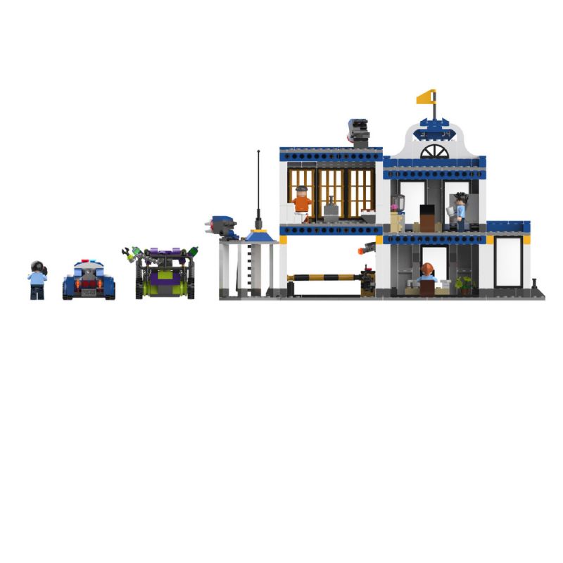 JAKI JK9501 9501 non  SĂN LÙNG CHỐNG KHỦNG BỐ bộ đồ chơi xếp lắp ráp ghép mô hình CITY GUARDIANS THE GREAT TERRORIST HUNT 743 khối