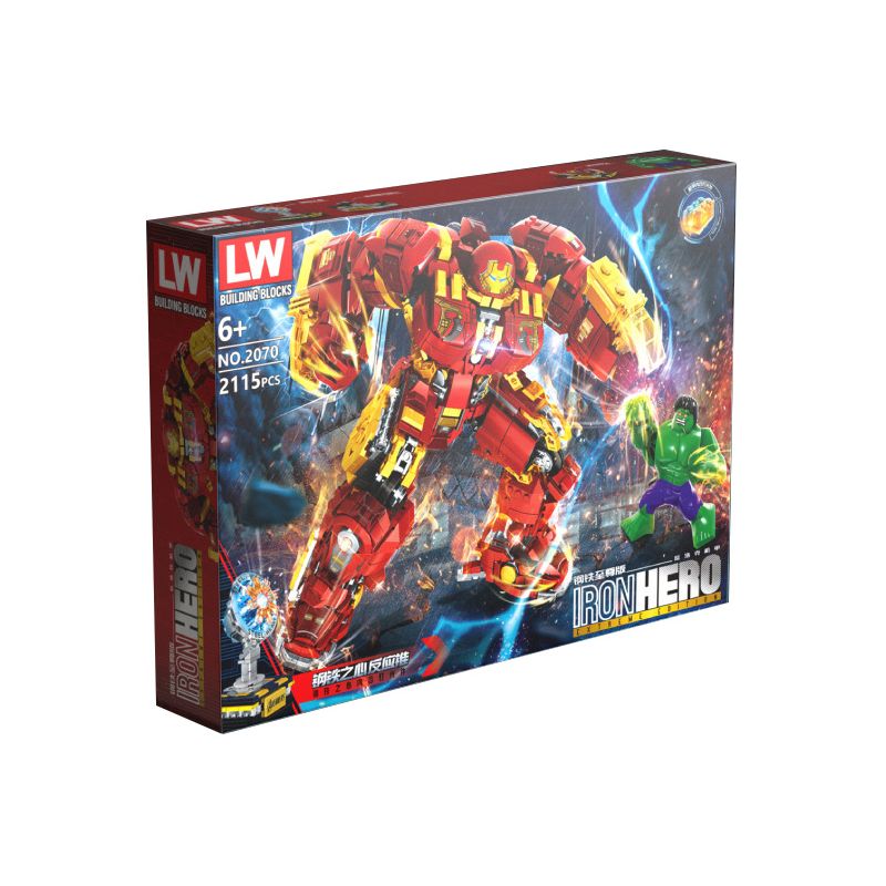 LW 2070 non  HULKBUSTER PHIÊN BẢN SẮT TỐI CAO bộ đồ chơi xếp lắp ráp ghép mô hình Super Heroes IRON HERO Siêu Nhân Anh Hùng 2115 khối