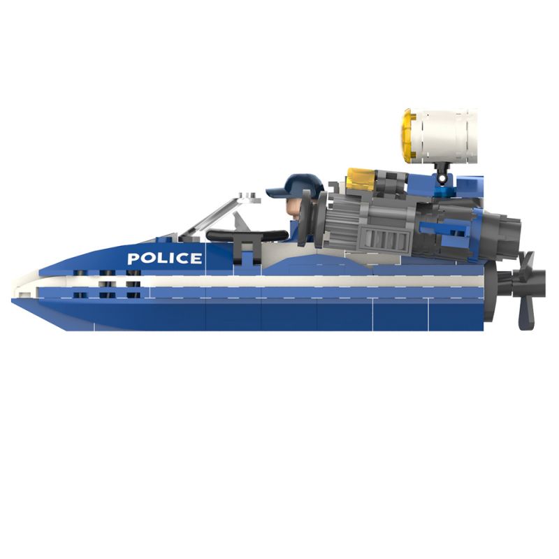 JAKI JK9127 9127 non  THUYỀN CẢNH SÁT BÃO bộ đồ chơi xếp lắp ráp ghép mô hình CITY GUARDIANS HURRICANE POLICE BOAT 163 khối