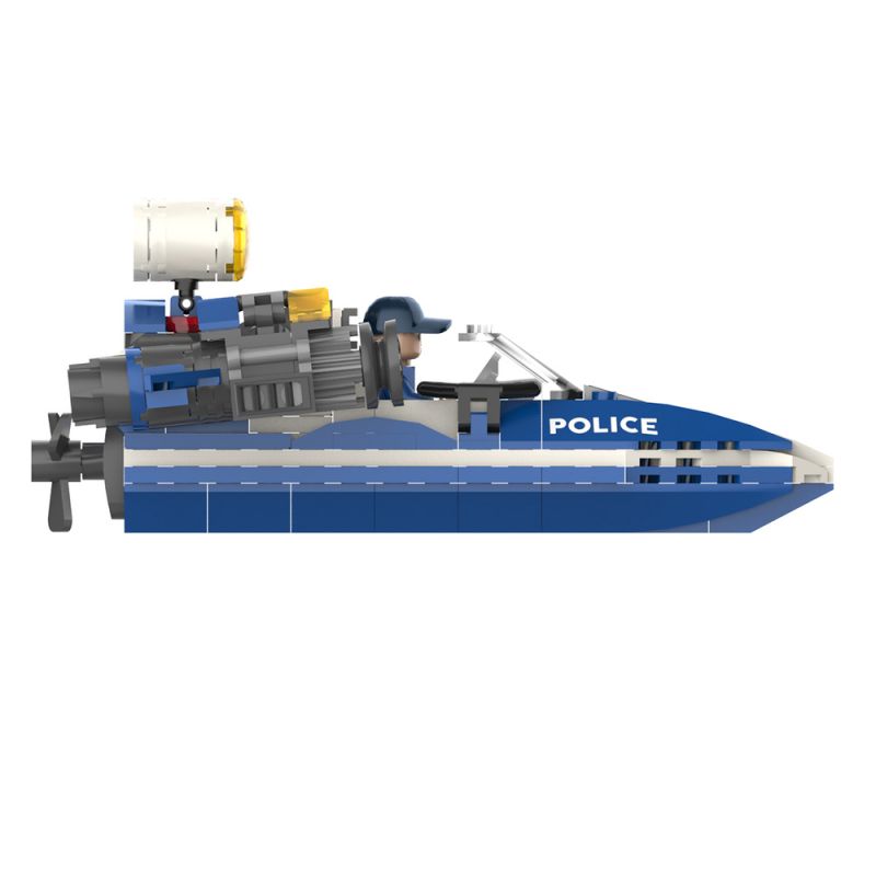 JAKI JK9127 9127 non  THUYỀN CẢNH SÁT BÃO bộ đồ chơi xếp lắp ráp ghép mô hình CITY GUARDIANS HURRICANE POLICE BOAT 163 khối