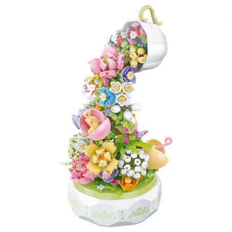 SEMBO 611050 611081 non  HỘP NHẠC HOA NGÔN NGỮ TRÀ HUA YAN bộ đồ chơi xếp lắp ráp ghép mô hình Creator Sáng Tạo 575 khối