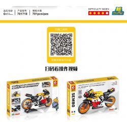 SEMBO 701718 non  MÔ TÔ PHÂN KHỐI LỚN MÀU CAM MÁT MẺ bộ đồ chơi xếp lắp ráp ghép mô hình  ENJOY THE RIDE Kỹ Thuật Công Nghệ Cao Mô Hình Phương Tiện 701 khối