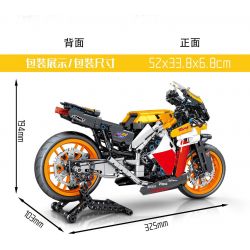 SEMBO 701718 non  MÔ TÔ PHÂN KHỐI LỚN MÀU CAM MÁT MẺ bộ đồ chơi xếp lắp ráp ghép mô hình  ENJOY THE RIDE Kỹ Thuật Công Nghệ Cao Mô Hình Phương Tiện 701 khối