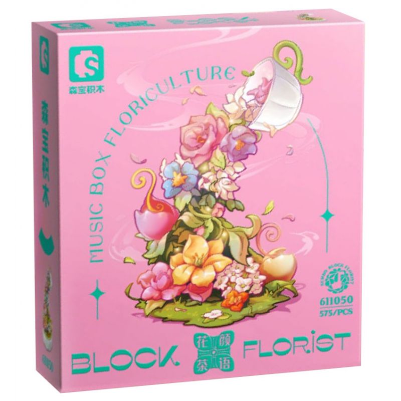 SEMBO 611050 611081 non  HỘP NHẠC HOA NGÔN NGỮ TRÀ HUA YAN bộ đồ chơi xếp lắp ráp ghép mô hình Creator Sáng Tạo 575 khối