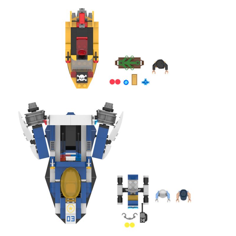 JAKI JK9123 9123 non  TRẬN CHIẾN BIỂN SẤM SÉT bộ đồ chơi xếp lắp ráp ghép mô hình CITY GUARDIANS 398 khối