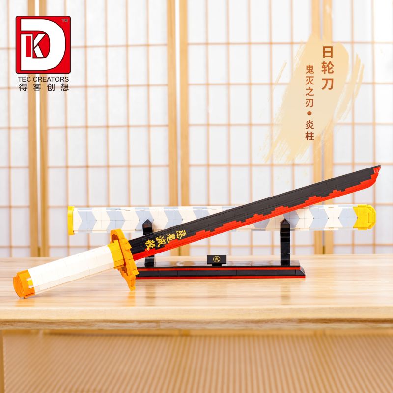 DK 1503 non  DAO BÁNH XE MẶT TRỜI YANZHU 1:1 tỷ lệ 1:1 bộ đồ chơi xếp lắp ráp ghép mô hình Kimetsu No Yaiba DEMON SLAYER Thanh Gươm Diệt Quỷ 790 khối