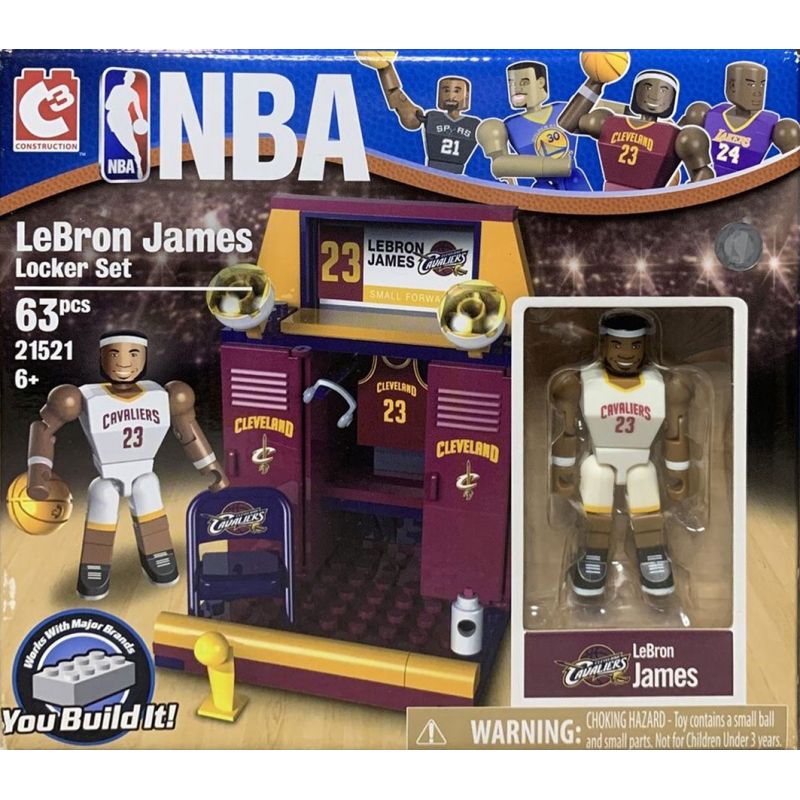 C3 21521 non  NBA LEBRON JAMES bộ đồ chơi xếp lắp ráp ghép mô hình Brickheadz Nhân Vật Đầu To 63 khối