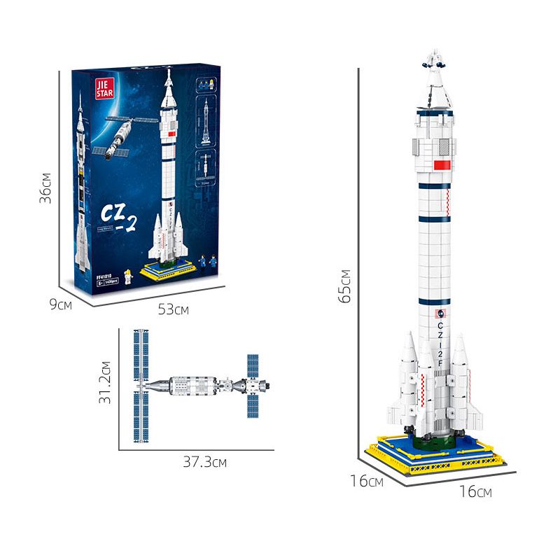 JIESTAR FF41010 41010 non  TÊN LỬA ĐẨY TRƯỜNG CHINH 2 bộ đồ chơi xếp lắp ráp ghép mô hình Space LONG MARCH 2 CZ-2 Thám Hiểm Không Gian 1436 khối