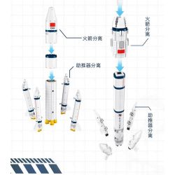 JIESTAR FF41010 41010 non  TÊN LỬA ĐẨY TRƯỜNG CHINH 2 bộ đồ chơi xếp lắp ráp ghép mô hình Space LONG MARCH 2 CZ-2 Thám Hiểm Không Gian 1436 khối