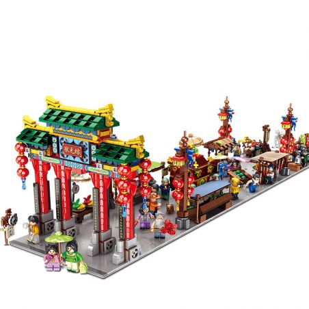 PanlosBrick 610016 Panlos Brick 610016 non  ĐƯỜNG PHỐ bộ đồ chơi xếp lắp ráp ghép mô hình Chinatown THE CULTURE OF CHINA Khu Phố Tàu 2537 khối