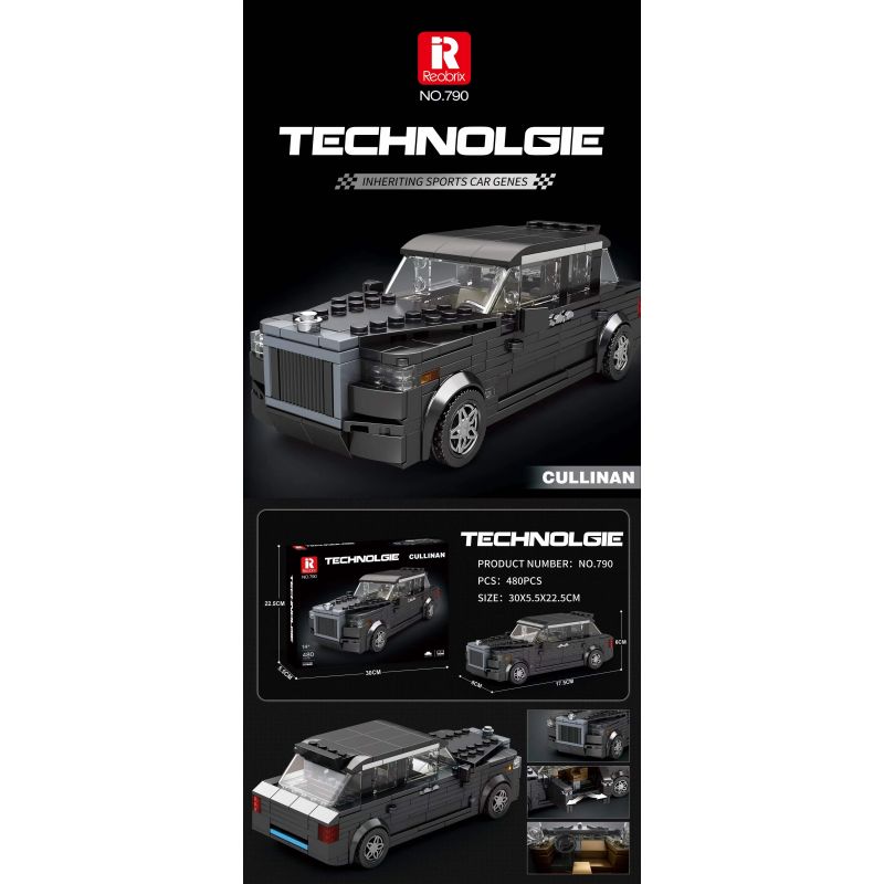 REOBRIX 790 non  ROLLS-ROYCE CULLINAN bộ đồ chơi xếp lắp ráp ghép mô hình Speed Champions Racing Cars Đua Xe Công Thức 480 khối