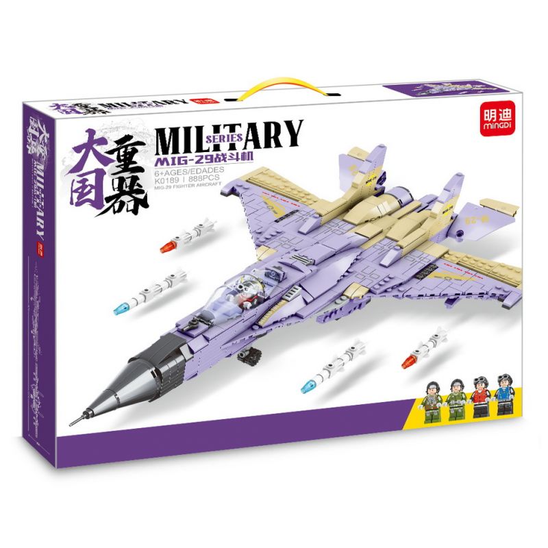 MINGDI K0189 0189 non Lego TIÊM KÍCH MIG-29 bộ đồ chơi xếp lắp ráp ghép mô hình Military Army MIG-29 MIKOYAN GUREVICH Quân Sự Bộ Đội 888 khối