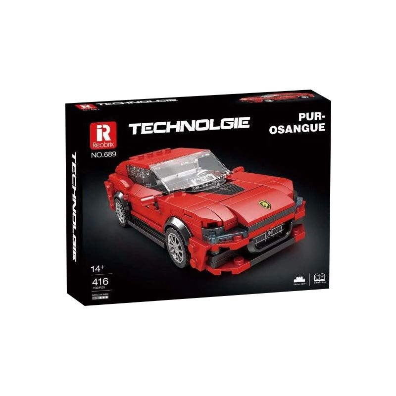 REOBRIX 689 non  SIÊU XE FERRARI bộ đồ chơi xếp lắp ráp ghép mô hình  FERRARI PUROSANGUE Kỹ Thuật Công Nghệ Cao Mô Hình Phương Tiện 416 khối