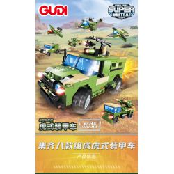GUDI 40402 non  XE BỌC THÉP TIGER 8 TỔ HỢP bộ đồ chơi xếp lắp ráp ghép mô hình Military Army Quân Sự Bộ Đội 286 khối
