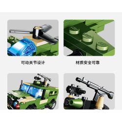 GUDI 40402 non  XE BỌC THÉP TIGER 8 TỔ HỢP bộ đồ chơi xếp lắp ráp ghép mô hình Military Army Quân Sự Bộ Đội 286 khối