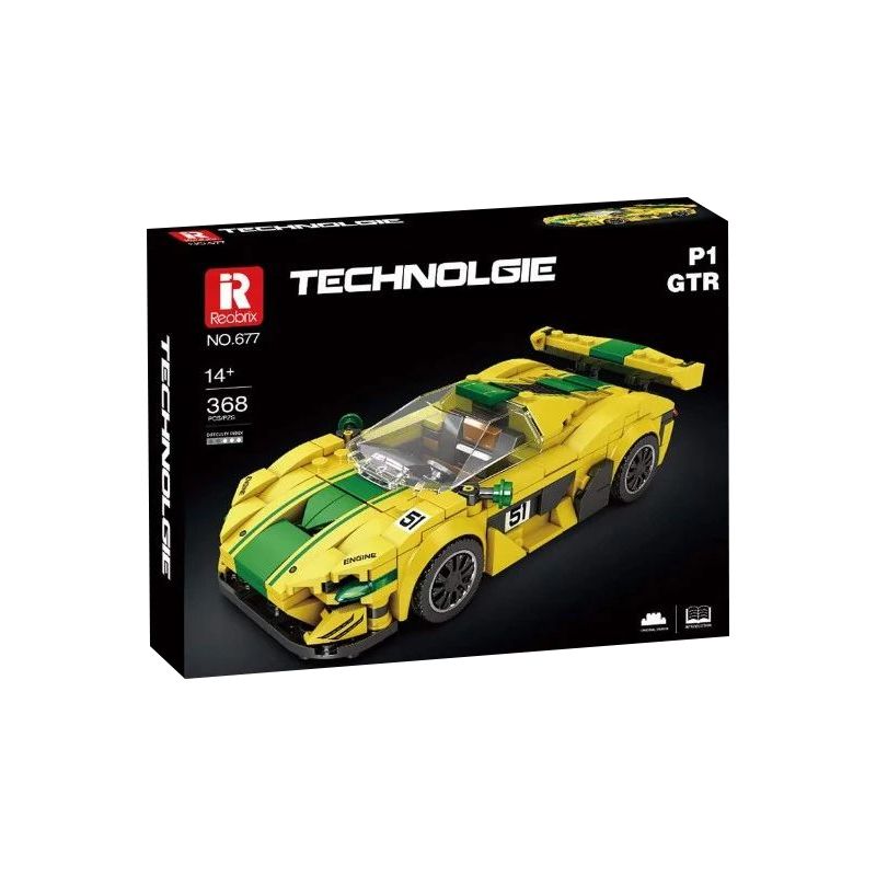 REOBRIX 677 non  MCLAREN P1 GTR bộ đồ chơi xếp lắp ráp ghép mô hình Speed Champions Racing Cars Đua Xe Công Thức 368 khối