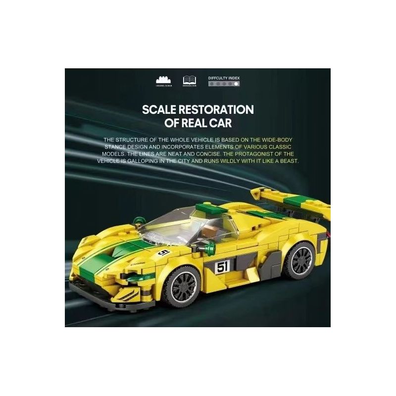 REOBRIX 677 non  MCLAREN P1 GTR bộ đồ chơi xếp lắp ráp ghép mô hình Speed Champions Racing Cars Đua Xe Công Thức 368 khối