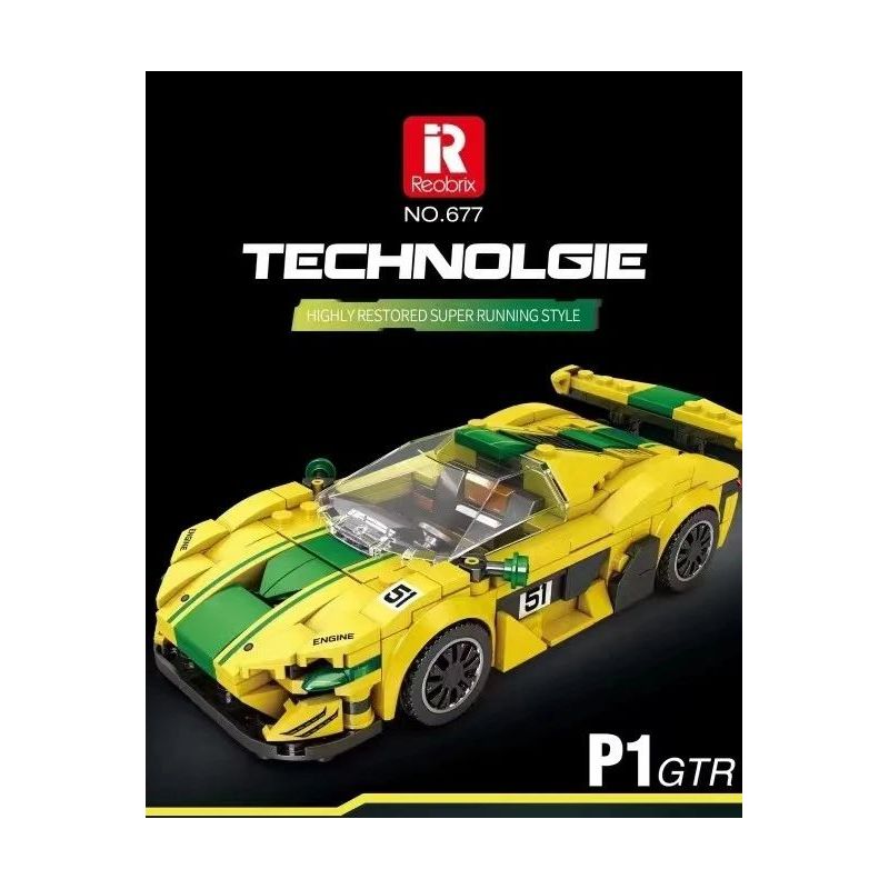 REOBRIX 677 non  MCLAREN P1 GTR bộ đồ chơi xếp lắp ráp ghép mô hình Speed Champions Racing Cars Đua Xe Công Thức 368 khối