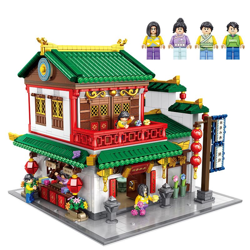 PanlosBrick 610013 Panlos Brick 610013 non Lego ẤN TƯỢNG VỀ TRUNG QUỐC CHUNLIN XIANGXUAN bộ đồ chơi xếp lắp ráp ghép mô hình Chinatown THE CULTURE OF CHINA Khu Phố Tàu 2531 khối