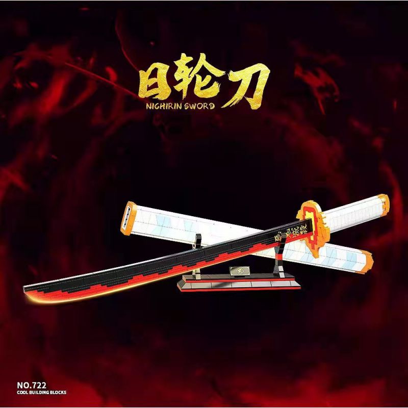 RENZAIMA 722 non  DAO BÁNH XE MẶT TRỜI YANZHU 1:1 tỷ lệ 1:1 bộ đồ chơi xếp lắp ráp ghép mô hình Kimetsu No Yaiba DEMON SLAYER Thanh Gươm Diệt Quỷ 806 khối
