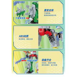 GUDI 40204 non  CHIẾN BINH KHỦNG LONG 5 KẾT HỢP bộ đồ chơi xếp lắp ráp ghép mô hình DINOSAUR GENERAL 434 khối