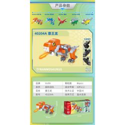 GUDI 40204 non  CHIẾN BINH KHỦNG LONG 5 KẾT HỢP bộ đồ chơi xếp lắp ráp ghép mô hình DINOSAUR GENERAL 434 khối