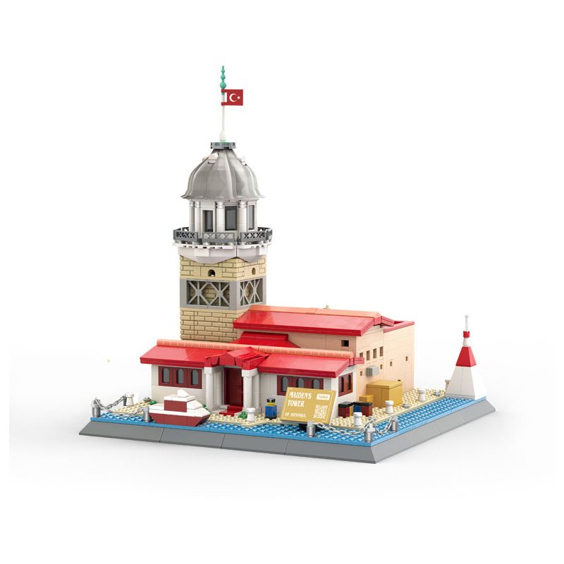 WANGE 5229 non Lego THÁP MAIDEN Ở ISTANBUL THỔ NHĨ KỲ bộ đồ chơi xếp lắp ráp ghép mô hình Buildings MAIDEN'S TOWER 903 khối