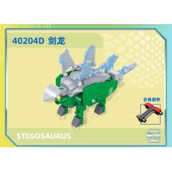 GUDI 40204 non  CHIẾN BINH KHỦNG LONG 5 KẾT HỢP bộ đồ chơi xếp lắp ráp ghép mô hình DINOSAUR GENERAL 434 khối