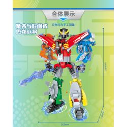 GUDI 40204 non  CHIẾN BINH KHỦNG LONG 5 KẾT HỢP bộ đồ chơi xếp lắp ráp ghép mô hình DINOSAUR GENERAL 434 khối