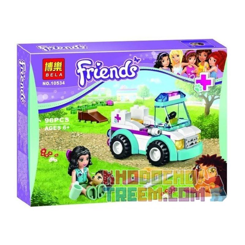 NOT Lego FRIENDS 41086 Vet Ambulance, Bela 10534 Lari 10534 Xếp hình Xe Cấp Cứu Thú Y 89 khối NOT Lego FRIENDS 41086 Vet Ambulance, Bela 10534 Lari 10534 Xếp hình Xe Cấp Cứu Thú Y 89 khối