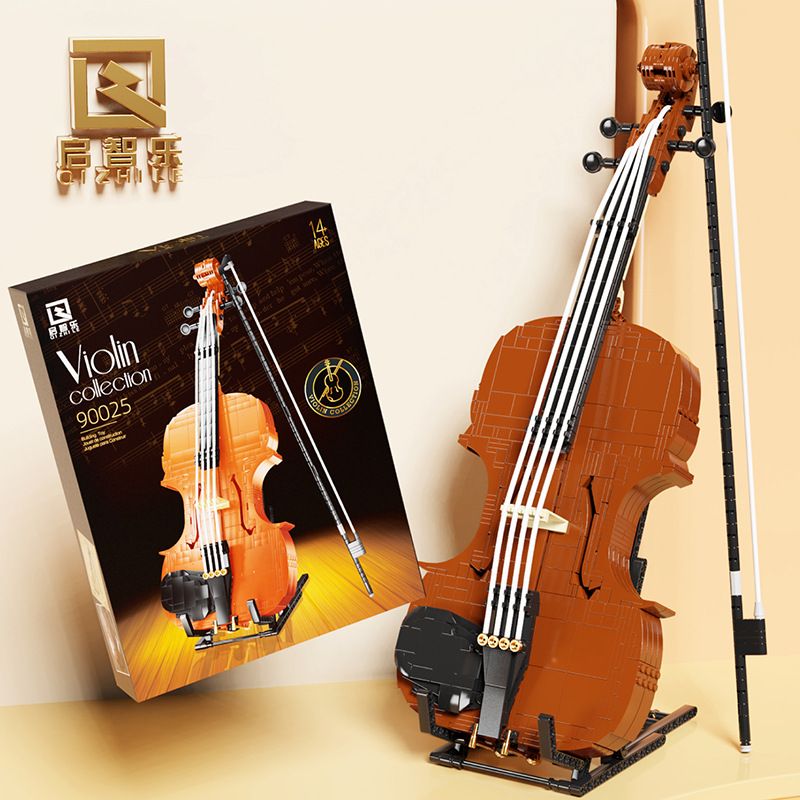 QIZHILE 90025 non  ĐÀN VI Ô LÔNG bộ đồ chơi xếp lắp ráp ghép mô hình Creator Expert VIOLIN Chuyên Gia Sáng Tạo