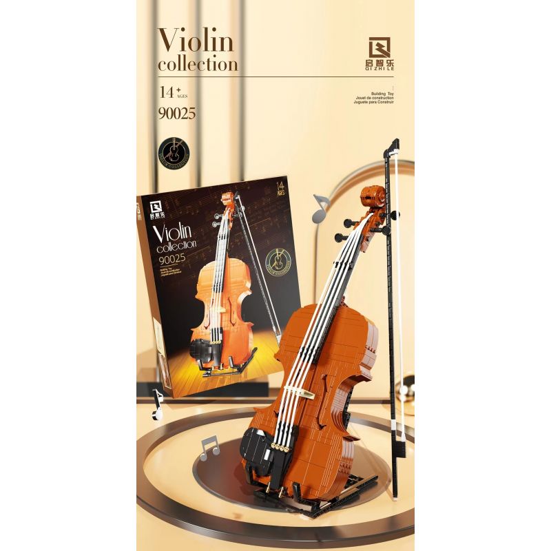 QIZHILE 90025 non  ĐÀN VI Ô LÔNG bộ đồ chơi xếp lắp ráp ghép mô hình Creator Expert VIOLIN Chuyên Gia Sáng Tạo
