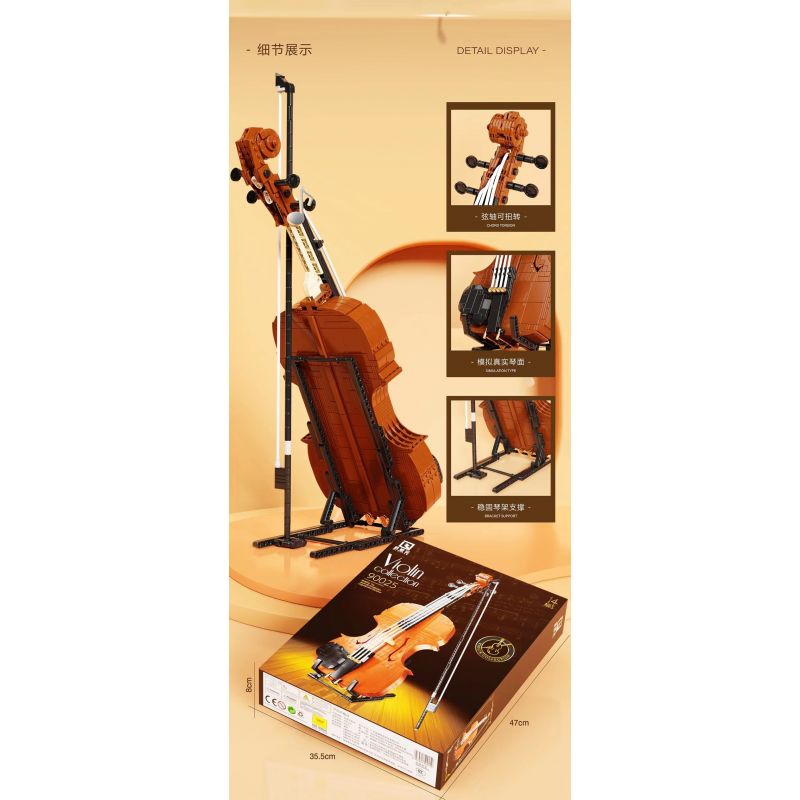 QIZHILE 90025 non  ĐÀN VI Ô LÔNG bộ đồ chơi xếp lắp ráp ghép mô hình Creator Expert VIOLIN Chuyên Gia Sáng Tạo