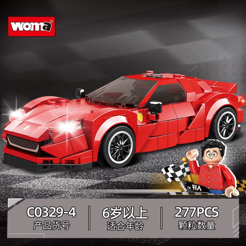 WOMA C0329 0329 non  XE THỂ THAO 4 MẪU bộ đồ chơi xếp lắp ráp ghép mô hình Speed Champions Racing Cars Đua Xe Công Thức 1102 khối