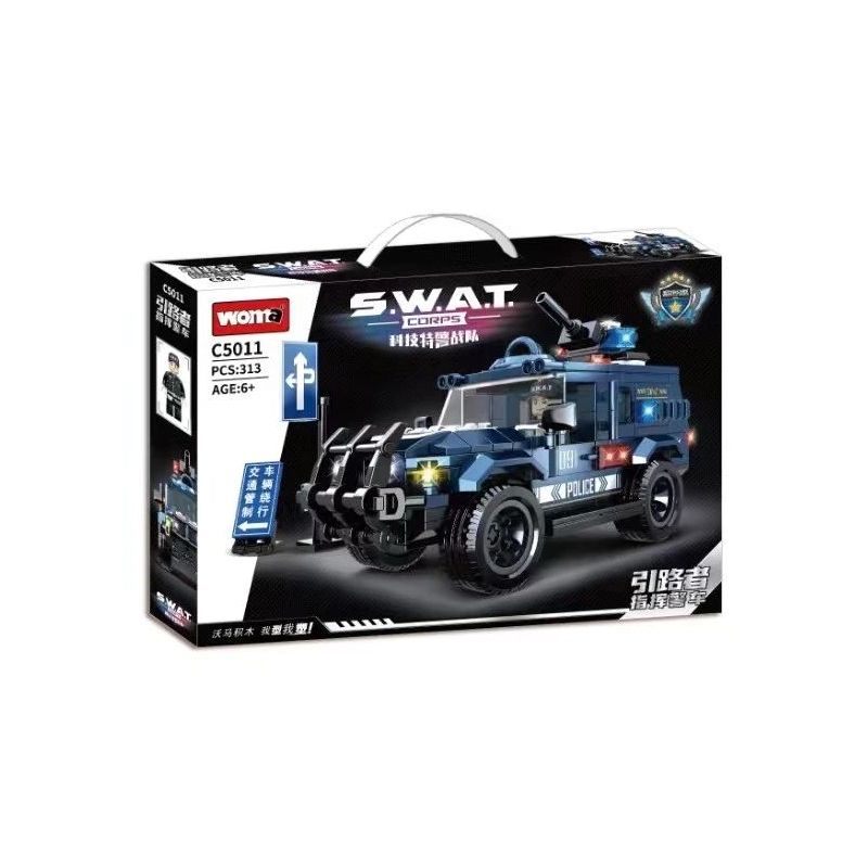 WOMA C5011 5011 non  HƯỚNG DẪN VIÊN CHỈ ĐẠO XE CẢNH SÁT bộ đồ chơi xếp lắp ráp ghép mô hình SWAT CORPS 313 khối