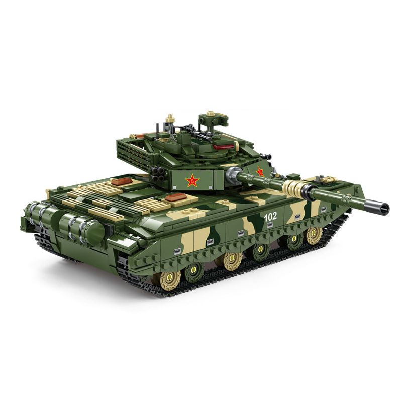 Kazi KY10010 10010 non  ZTZ99 XE TĂNG CHIẾN ĐẤU CHỦ LỰC TRUNG QUỐC PHIÊN BẢN ĐẦU TIÊN 1:26 tỷ lệ 1:26 bộ đồ chơi xếp lắp ráp ghép mô hình Military Army ZTZ99 BATTLE TANK Quân Sự Bộ Đội 1411 khối