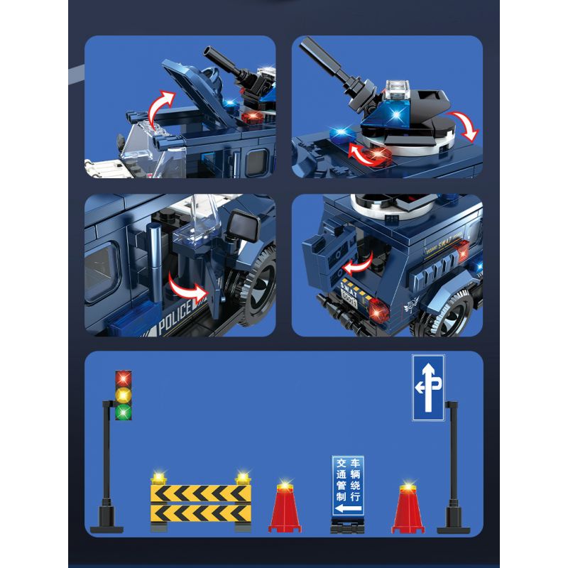 WOMA C5011 5011 non  HƯỚNG DẪN VIÊN CHỈ ĐẠO XE CẢNH SÁT bộ đồ chơi xếp lắp ráp ghép mô hình SWAT CORPS 313 khối