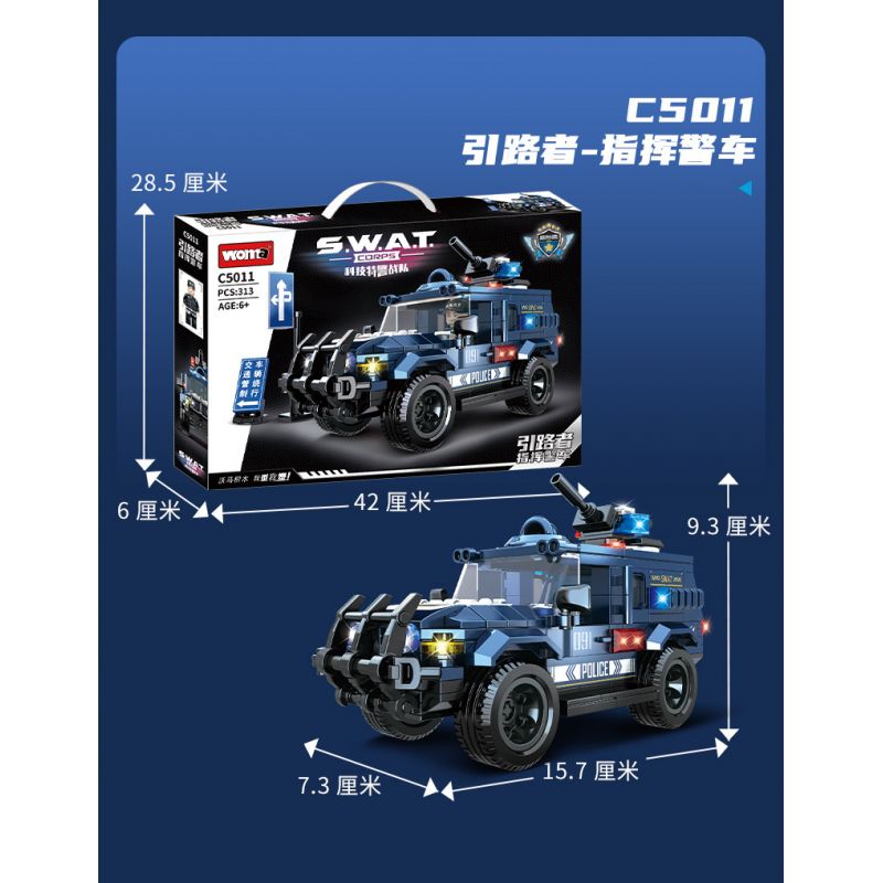 WOMA C5011 5011 non  HƯỚNG DẪN VIÊN CHỈ ĐẠO XE CẢNH SÁT bộ đồ chơi xếp lắp ráp ghép mô hình SWAT CORPS 313 khối