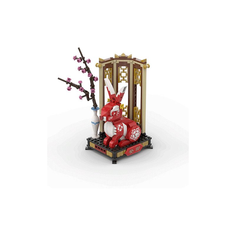 GOBRICKS G2301 2301 non  THỎ ĐỎ THỤY CHI bộ đồ chơi xếp lắp ráp ghép mô hình Chinese Traditional Festivals Lễ Hội Cổ Truyền 350 khối