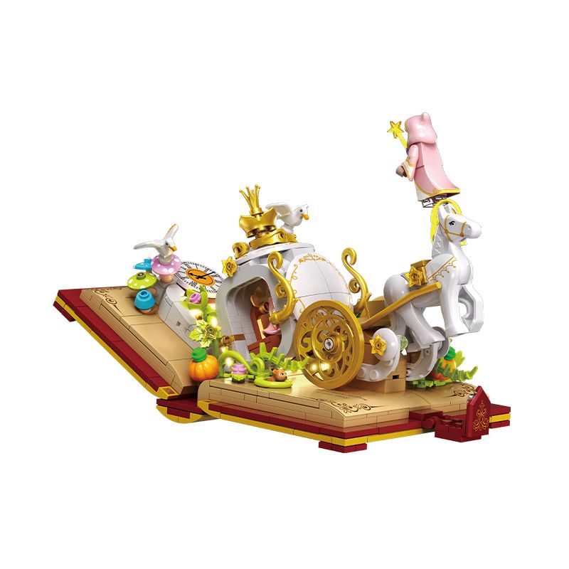 WEKKI 506173 non Lego CÔ BÉ LỌ LEM·THÀNH HIỆN THỰC bộ đồ chơi xếp lắp ráp ghép mô hình Disney Princess FAIRY TALE BOOK CINDERELLA Công Chúa 600 khối
